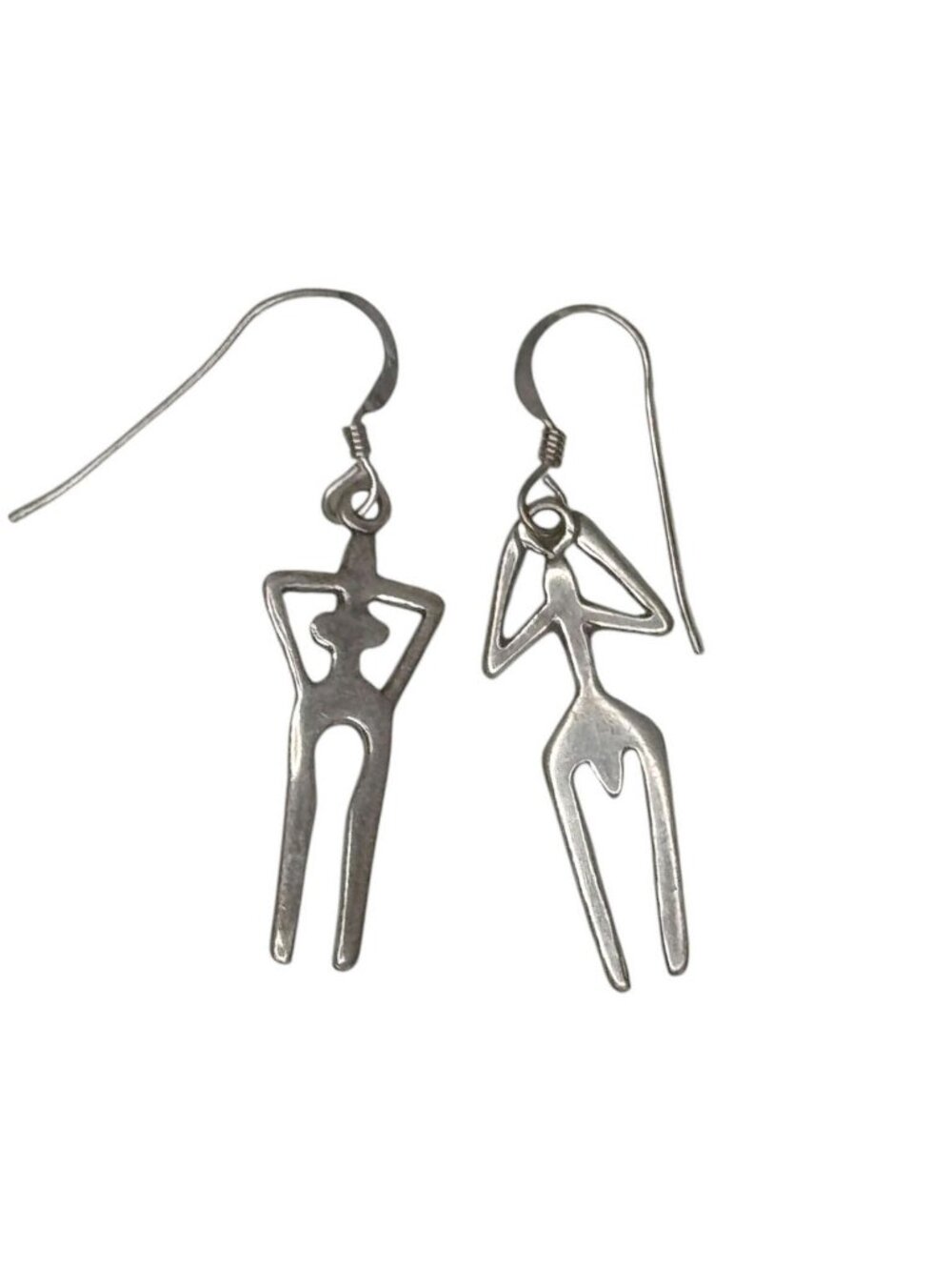 Sterling silver 925 indigenous figure couple dangle earrings